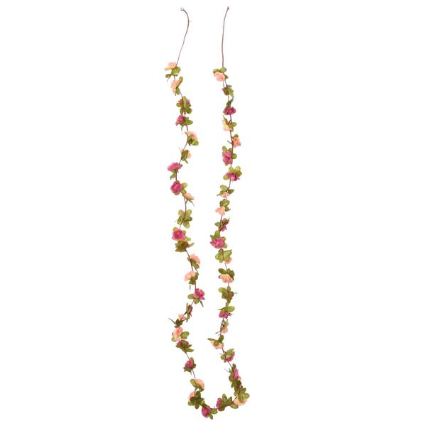 vidaXL Weihnachtskränze Blumen 6 Stk. Rosa 250 cm