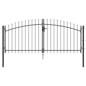 vidaXL Doppeltor mit Schloss Woerden Grau 299,5 x 149,5 cm Stahl