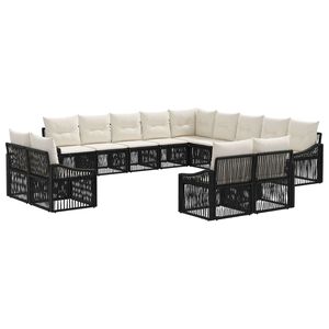 vidaXL Gartensofa-set 13 stk. Schwarz Poly-Rattan