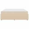 vidaXL Bettrahmen mit Matratze Creme 200 x 200 cm Stoff
