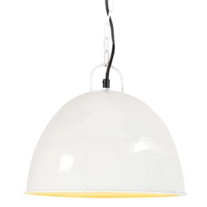 vidaXL H&auml;ngelampe Vintage Industriestil 25 W Wei&szlig; Rund 31 cm E27