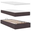 vidaXL Ottoman-Bett mit Matratze & LEDs Dunkelbraun 100x200 cm Stoff