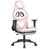 vidaXL Gaming-Stuhl mit Fu&szlig;st&uuml;tze Wei&szlig; und Rosa Kunstleder