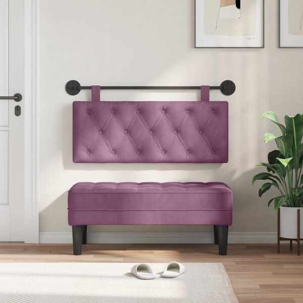 vidaXL H&auml;ngevorderseite Wandmontiert Lila 110 x 55 x 7 cm Samt