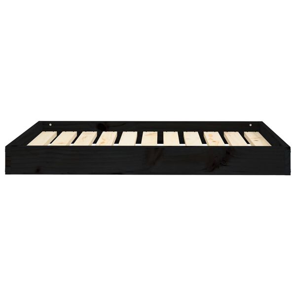vidaXL Hundebett Schwarz 91,5x64x9 cm Massivholz Kiefer