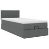 vidaXL Ottomane Bett mit Matratze & LEDs Dunkelgrau 80x200 cm Stoff