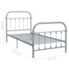 vidaXL Bettgestell Grau Metall 100 &times; 200 cm