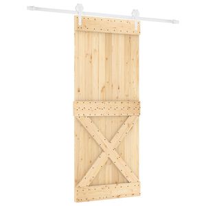 vidaXL Schiebet&uuml;r 85 x 210 cm Massivkiefer (Unbehandelt)
