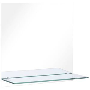 vidaXL Wandspiegel mit Regal 60&times;60 cm Hartglas