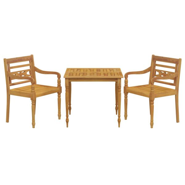 vidaXL 3-tlg. Garten-Essgruppe Massivholz Teak