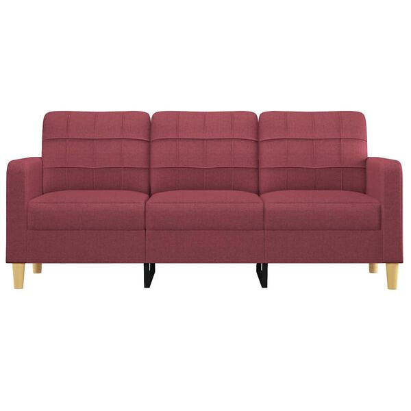 vidaXL 3-Sitzer-Sofa Weinrot 180 cm Stoff