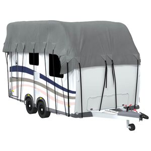 vidaXL Dachplane f&uuml;r Wohnwagen Grau 500x300 cm Vliesstoff