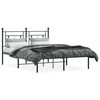 vidaXL Bettgestell mit Kopfteil Metall Schwarz 140x190 cm