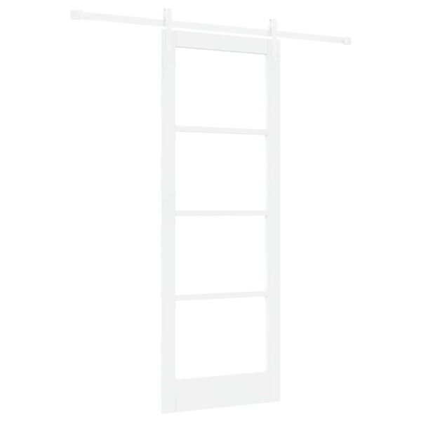 vidaXL Schiebet&uuml;r ORKDAL Wei&szlig; 78 x 211 cm Massivholz Kiefer und Glas