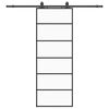 vidaXL Schiebet&uuml;r mit Beschlag Schwarz 76x205 cm ESG-Glas