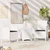 vidaXL 3-tlg. Garten-Lounge-Set mit Kissen PP Rattan Wei&szlig;