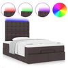 vidaXL Ottoman-Bett mit Matratze & LEDs Dunkelbraun 120x190 cm Stoff