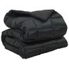 vidaXL Winterbettdecke Schwarz 220 x 240 cm Satin und Mikrofaser