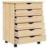 vidaXL Rollcontainer mit Schubladen MOSS Klarlack 53 x 39 x 65,5 cm