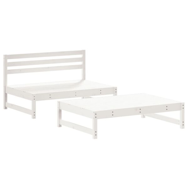 vidaXL 2-tlg. Garten-Lounge-Set Wei&szlig; Massivholz Kiefer