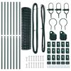 vidaXL Zaun mit Pfosten Gr&uuml;n 1,4 x 10 m Stahl und PVC