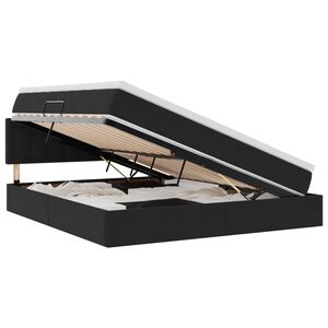 vidaXL LED-Speicherbett mit Matratze Schwarz 160 x 200 cm Samt
