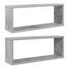 vidaXL W&uuml;rfelregale 2 Stk. Betongrau 60x15x23 cm Holzwerkstoff