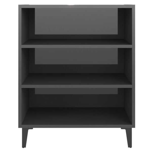 vidaXL Sideboard Hochglanz-Grau 57x35x70 cm Holzwerkstoff