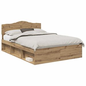 vidaXL Bettrahmen Artisan-Eiche 150 x 200 cm Massives Kiefernholz