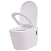 vidaXL Wandmontierte Toilette Keramik Weiß