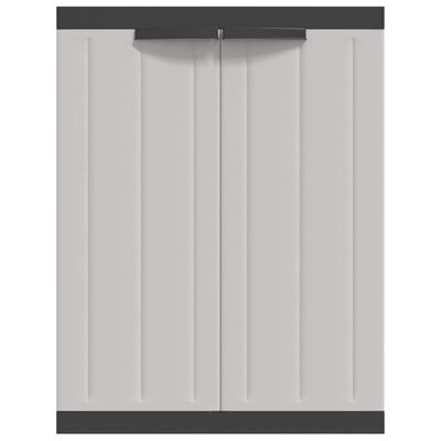 vidaXL Gartenschrank Grau und Schwarz 65x37x85 cm PP