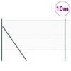 vidaXL Zaunpfosten Gr&uuml;n 10 x 1 m (25 mm Maschen) Stahl und PVC
