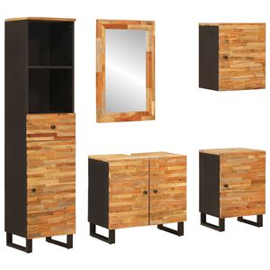 vidaXL Badezimmer Sets 5 stk. Natur 38 x 33 x 160 cm Massivholz Mango