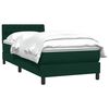 vidaXL Boxspringbett mit Matratze Dunkelgr&uuml;n 100x220 cm Samt