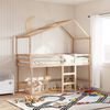 vidaXL Hochbett mit Leiter und Dach 90x190 cm Massivholz Kiefer