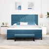 vidaXL Boxspringbett mit Matratze Dunkelblau 180 x 200 cm Samt
