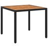 vidaXL Gartentisch 90x90x75 cm Poly Rattan und Akazienholz Schwarz