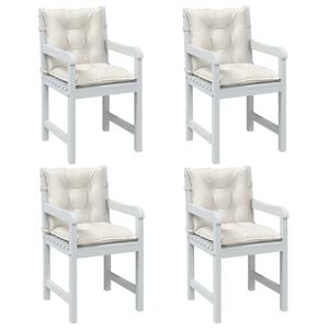 vidaXL Niedriglehner-Auflagen 4 Stk. Melange Creme 100x50x7 cm Stoff