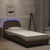 vidaXL Bettgestell mit LED ohne Matratze "Zadar" Braun 90x190 cm