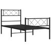 vidaXL Bettgestell mit Kopf- und Fu&szlig;teil Metall Schwarz 90x200 cm