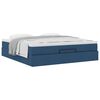 vidaXL Ottoman-Bett mit Matratze Blau 180x200 cm Stoff