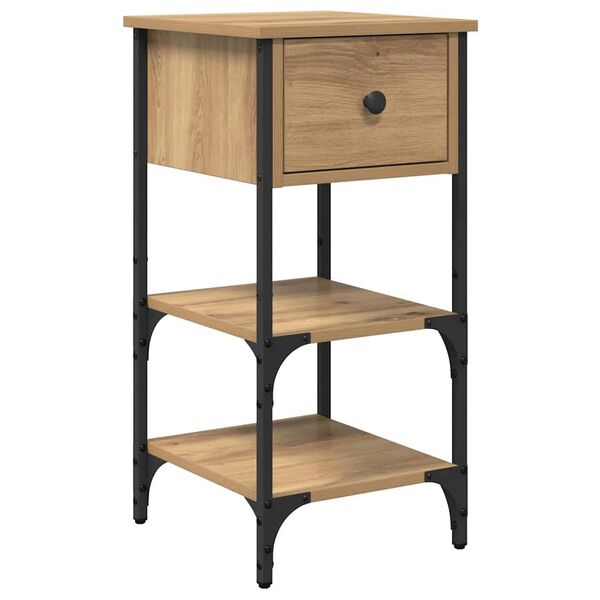vidaXL Nachttisch Braun 33,5 x 36 x 70 cm Massives upgecyceltes Holz