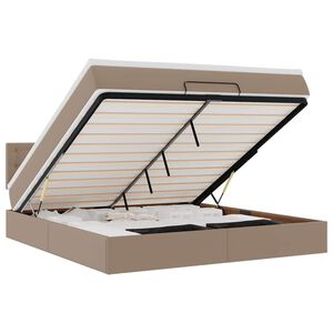 vidaXL Ottoman-Bett mit Matratze Cappuccino-Braun 160x200cm Kunstleder