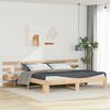 vidaXL Bettrahmen mit Kopfteil Braun 200 x 200 cm Massives Kiefernholz