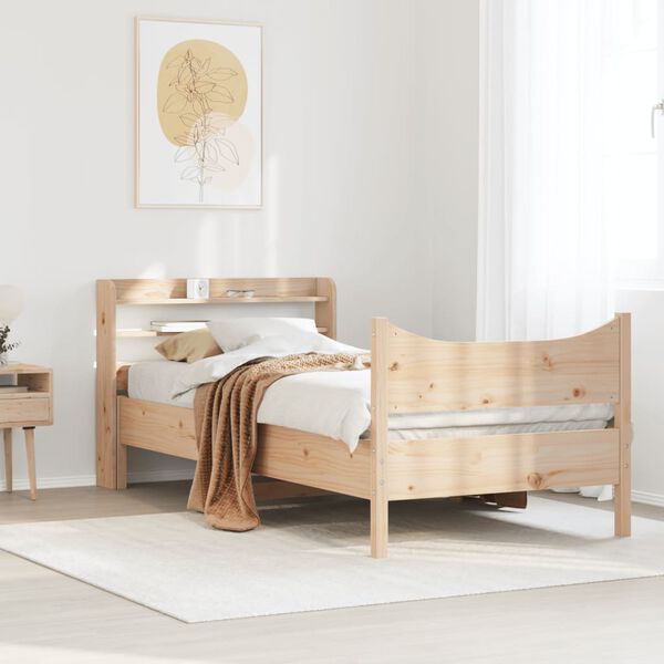 vidaXL Massivholzbett mit Kopfteil 90x190 cm Kiefer