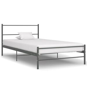 vidaXL Bettgestell Grau Metall 90&times;200 cm
