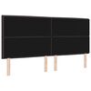 vidaXL LED Kopfteil mit LED-Lichtleisten Dunkelbraun 200 cm Polyester
