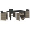 vidaXL Garten Essgruppe 5 Stk. Grau Poly-Rattan