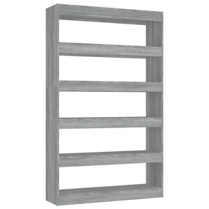 vidaXL B&uuml;cherregal/Raumteiler Grau Sonoma 100x30x166 cm