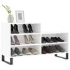 vidaXL Schuhregal Hochglanz-Wei&szlig; 102x36x60 cm Holzwerkstoff